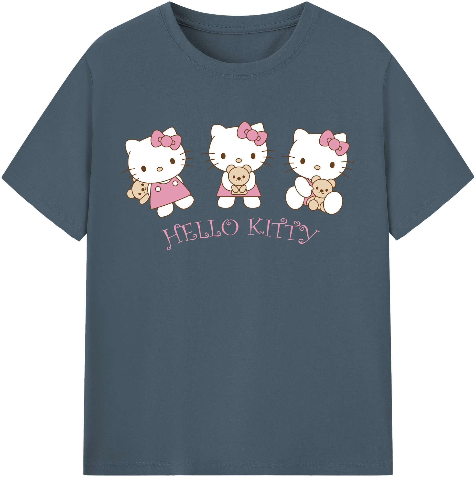 （画像用） Hello Kitty ハローキティ 綿100％半袖Tシャツ（フロントプリント）